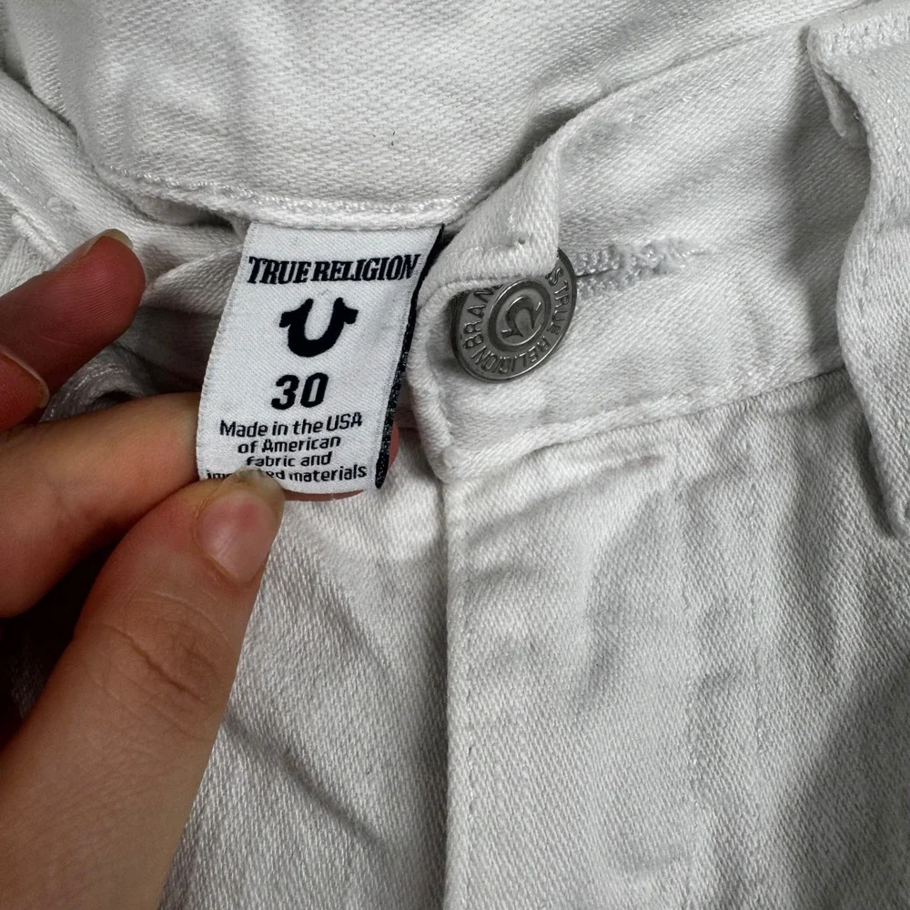 True‎ Religion Ricky Relaxed Straight White Denim Shorts Mens 30 Made in USA